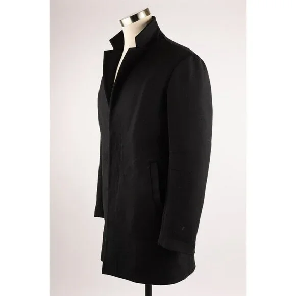 $1,480 Monobi Wool Down Filled Overcoat SZ XS Black